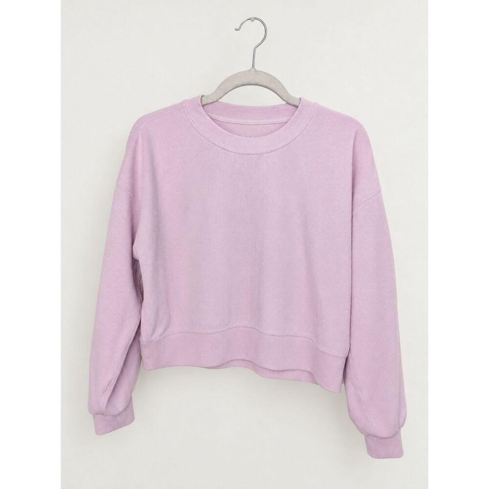 Lululemon Ribbed Softstreme Crewneck Pullover Size 6 Pink Cropped Pink Purple